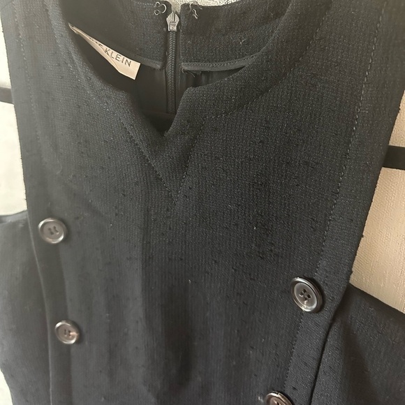 Vintage Anne Klein Black Classic Wool Midi Dress S - Picture 2 of 5